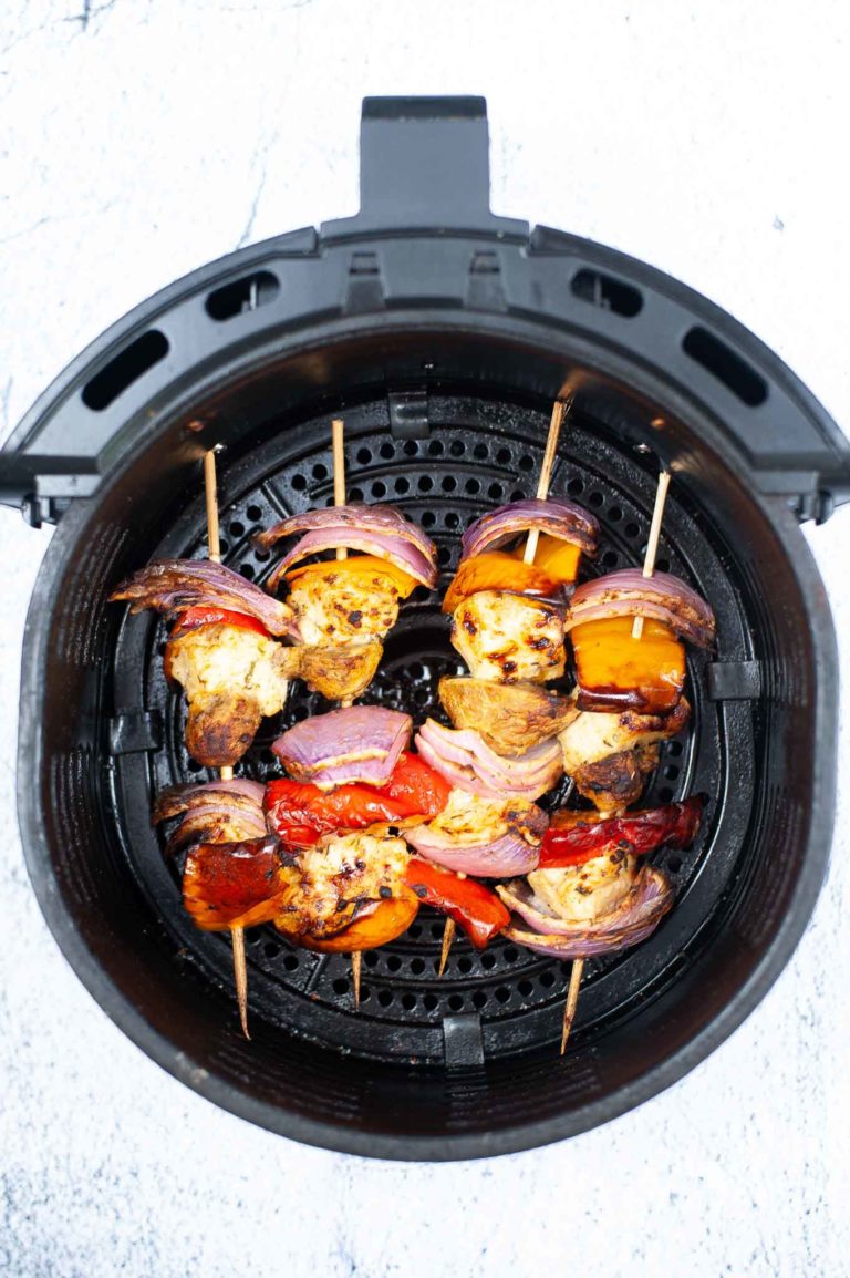 Easy Greek Air Fryer Chicken Kabobs with Tzatziki Sauce Air Fryer