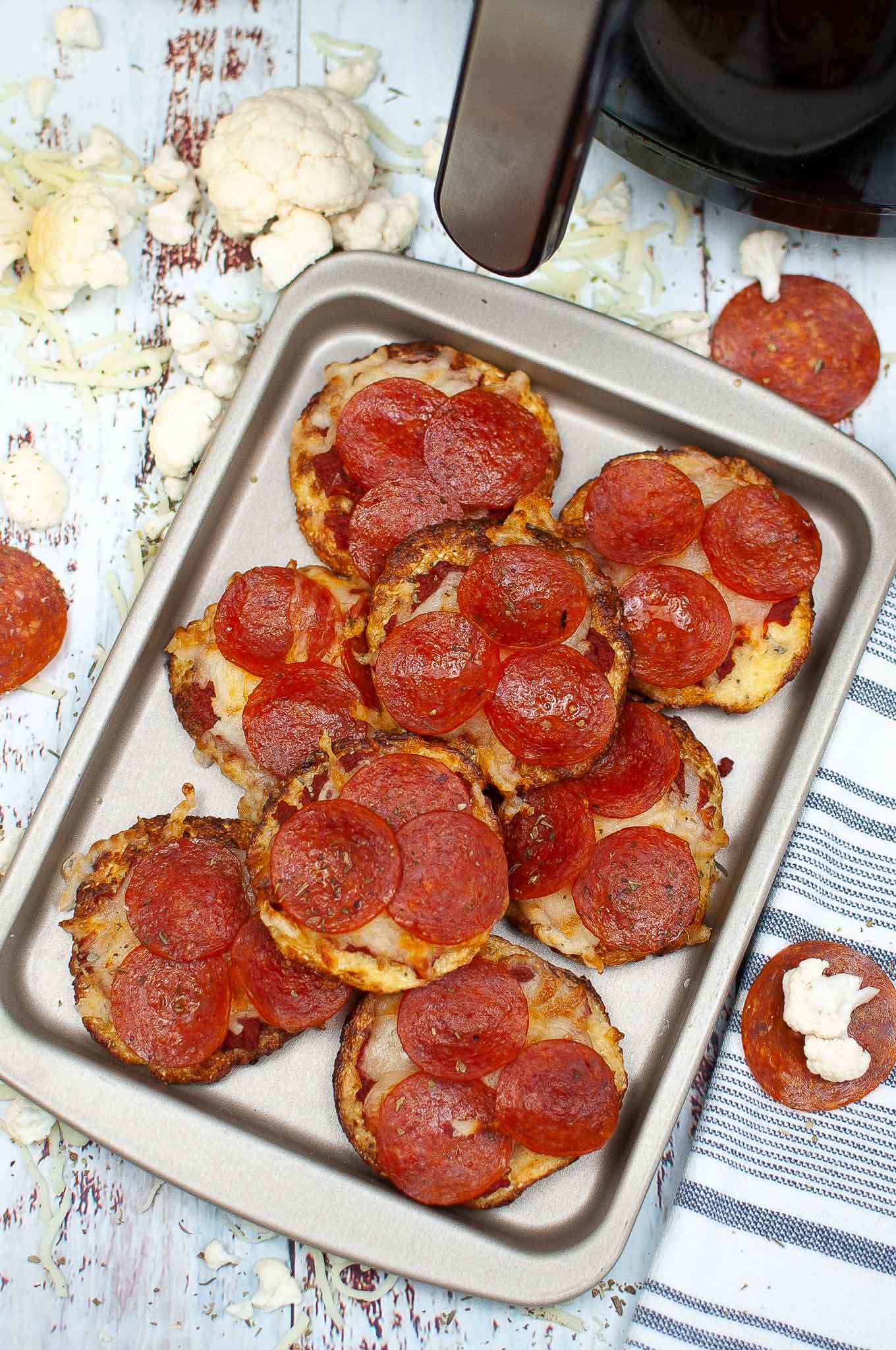 Air Fryer Pepperoni Cauliflower Pizza Air Fryer Family Meals