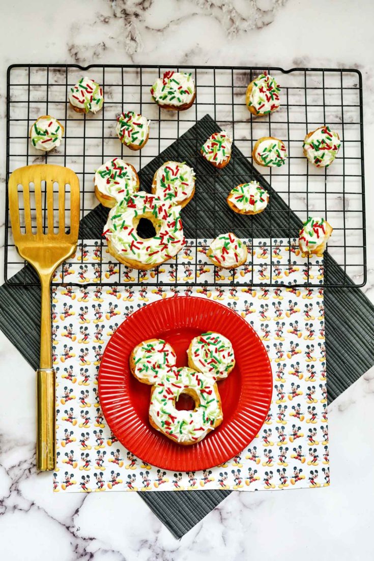 Air Fryer Mickey Mouse Christmas Donuts