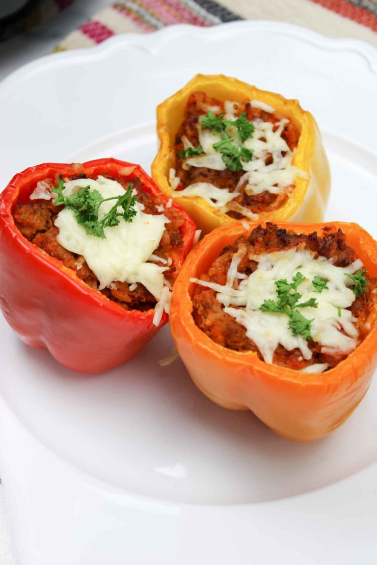 Easy Air Fryer Stuffed Peppers with Ground Turkey - Air Fryer Family Meals