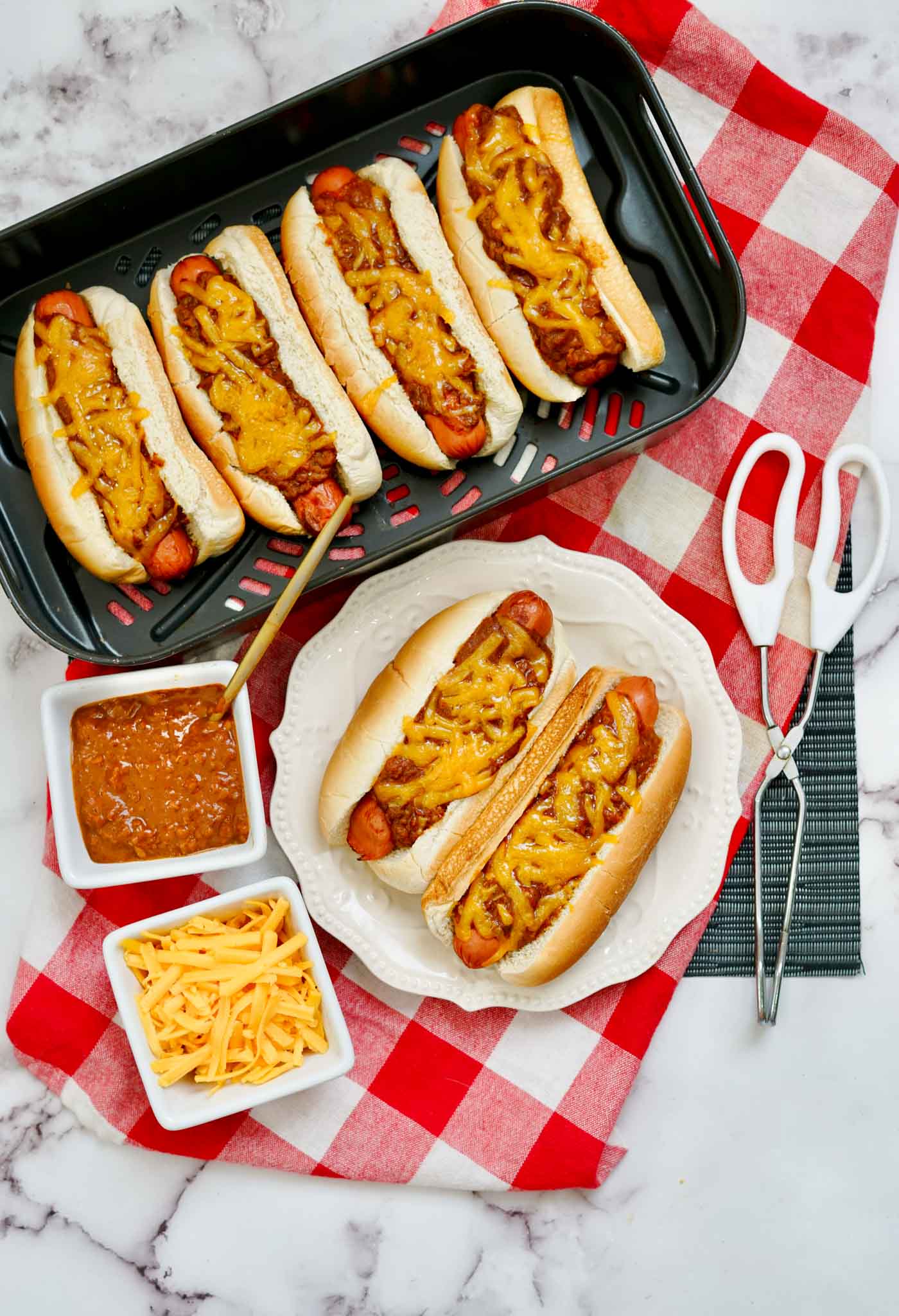 Easy Air Fryer Chili Cheese Dogs Air Fryer Family Meals