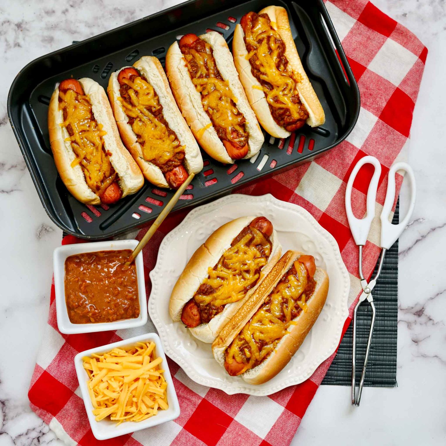 Easy Air Fryer Chili Cheese Dogs Air Fryer Family Meals