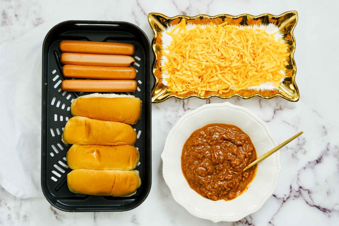 Easy Air Fryer Chili Cheese Dogs Air Fryer Family Meals