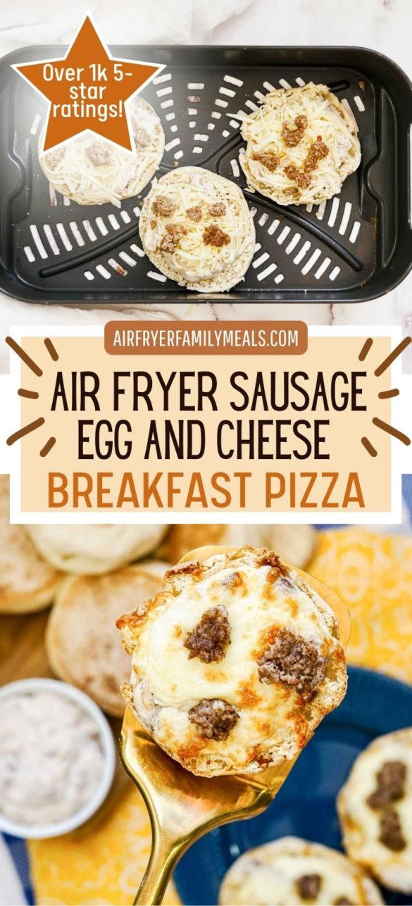 Air Fryer Sausage Egg and Cheese Breakfast Pizza Air Fryer Family Meals