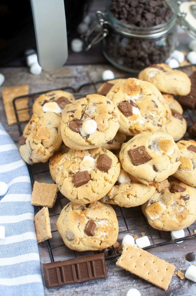 Easy Air Fryer Chocolate Chip S'mores Cookies