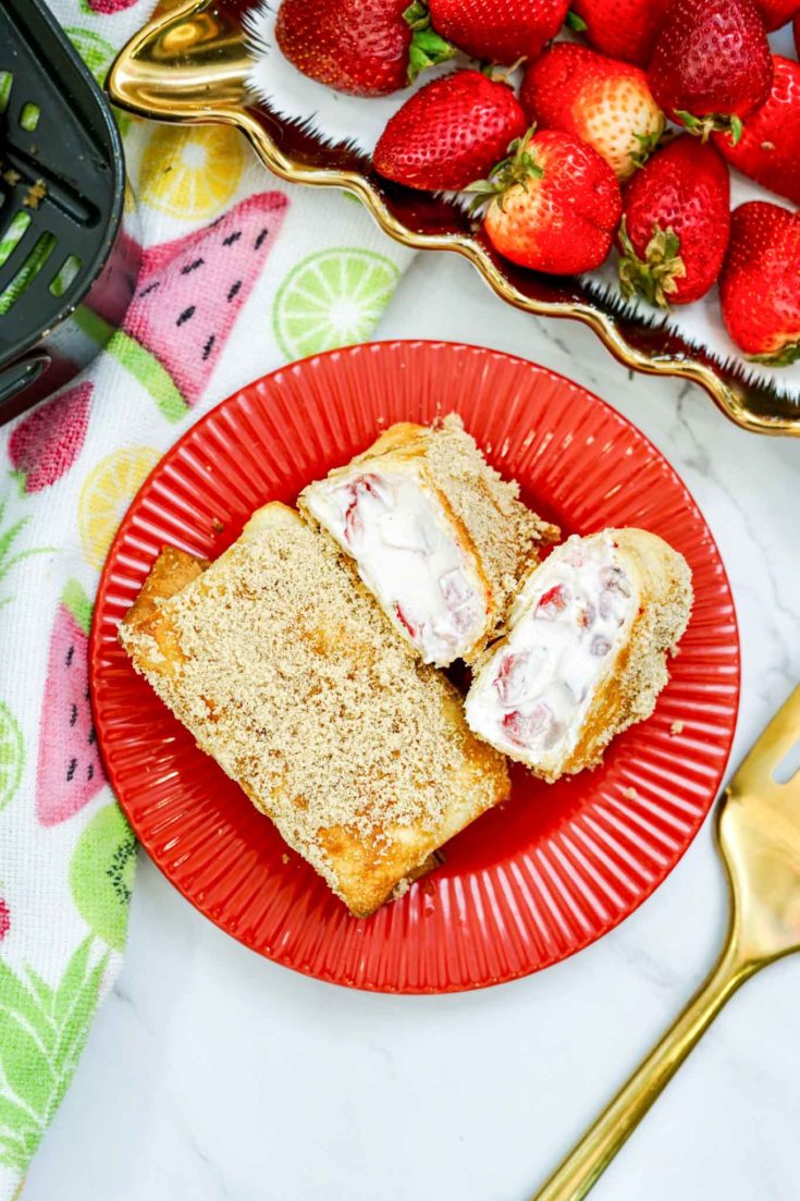 Easy Air Fryer Strawberry Chimichangas