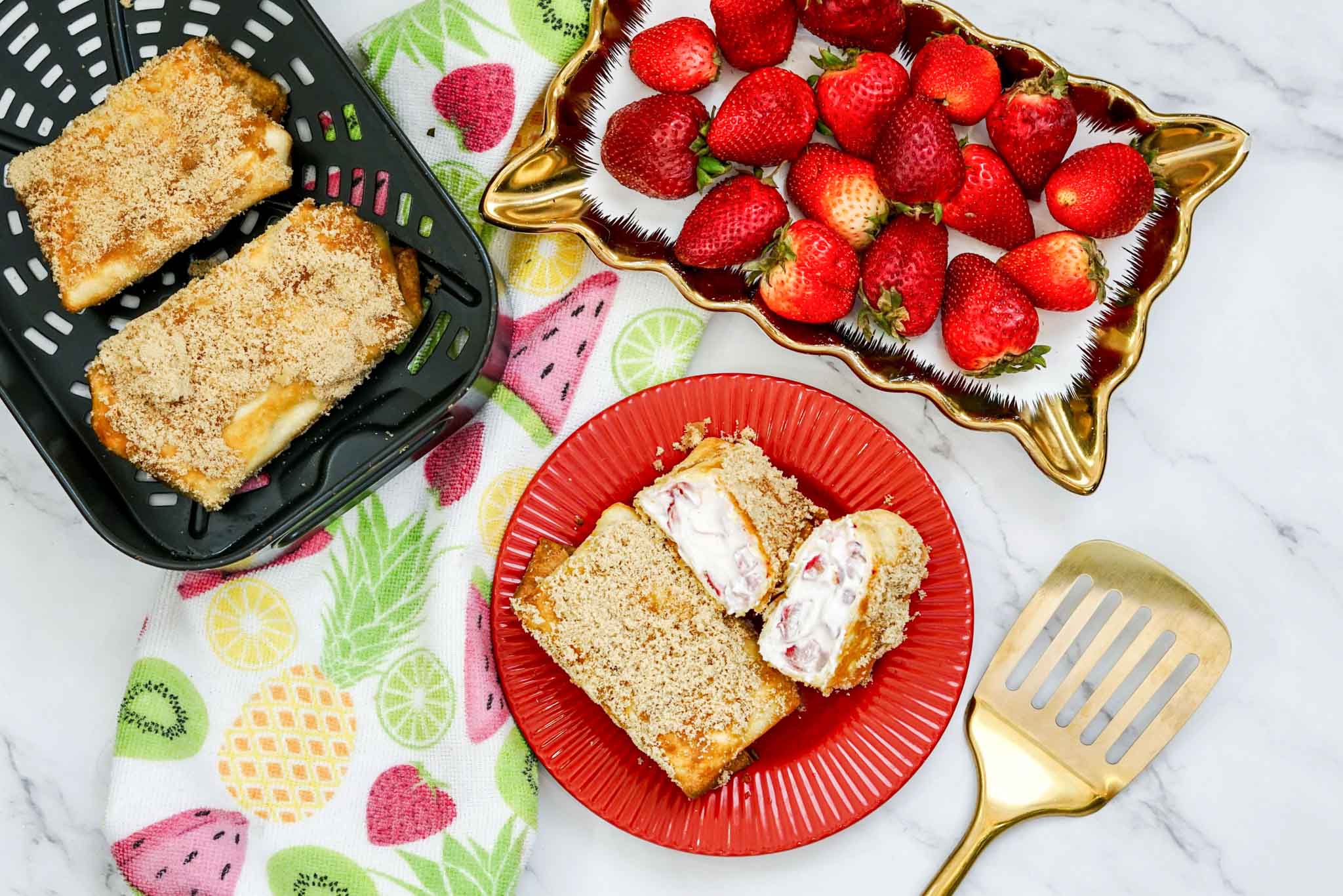 Easy Air Fryer Strawberry Chimichangas - Air Fryer Family Meals