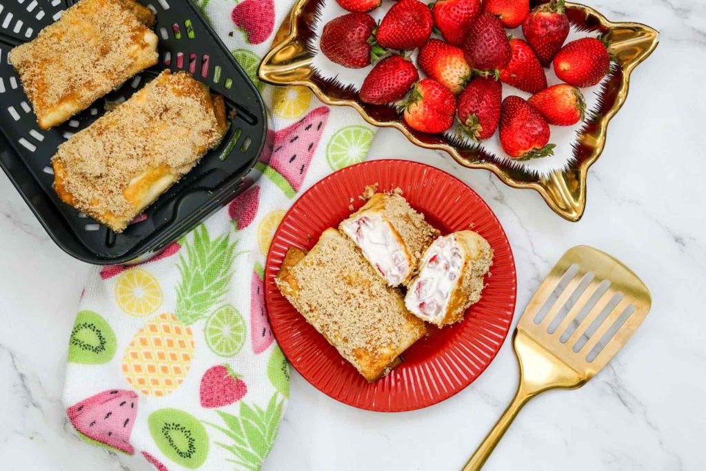 Easy Air Fryer Strawberry Chimichangas